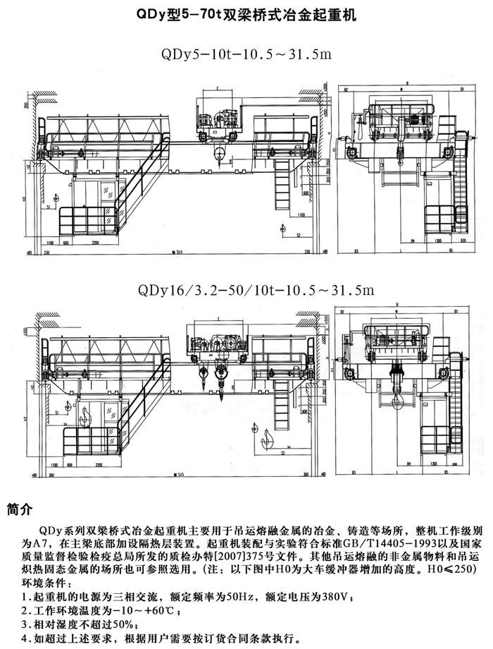 QDY型（xíng）雙梁橋式冶金起重機